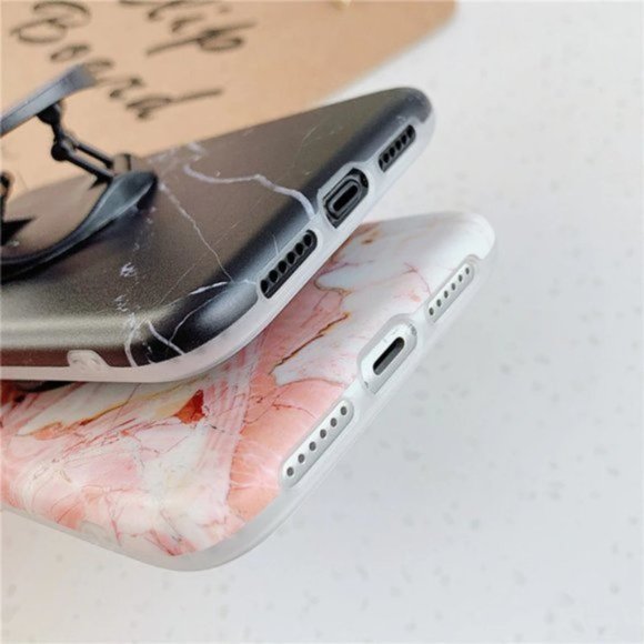 NEW iPhone 12/11/Pro/Max/XR/8/SE Marble W/ Holder - Picture 3 of 6